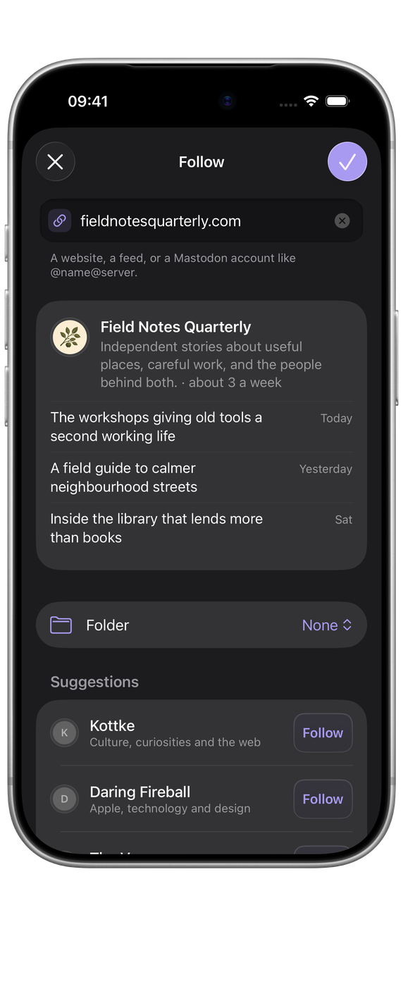 Beacon on iPhone: adding a feed from a link
