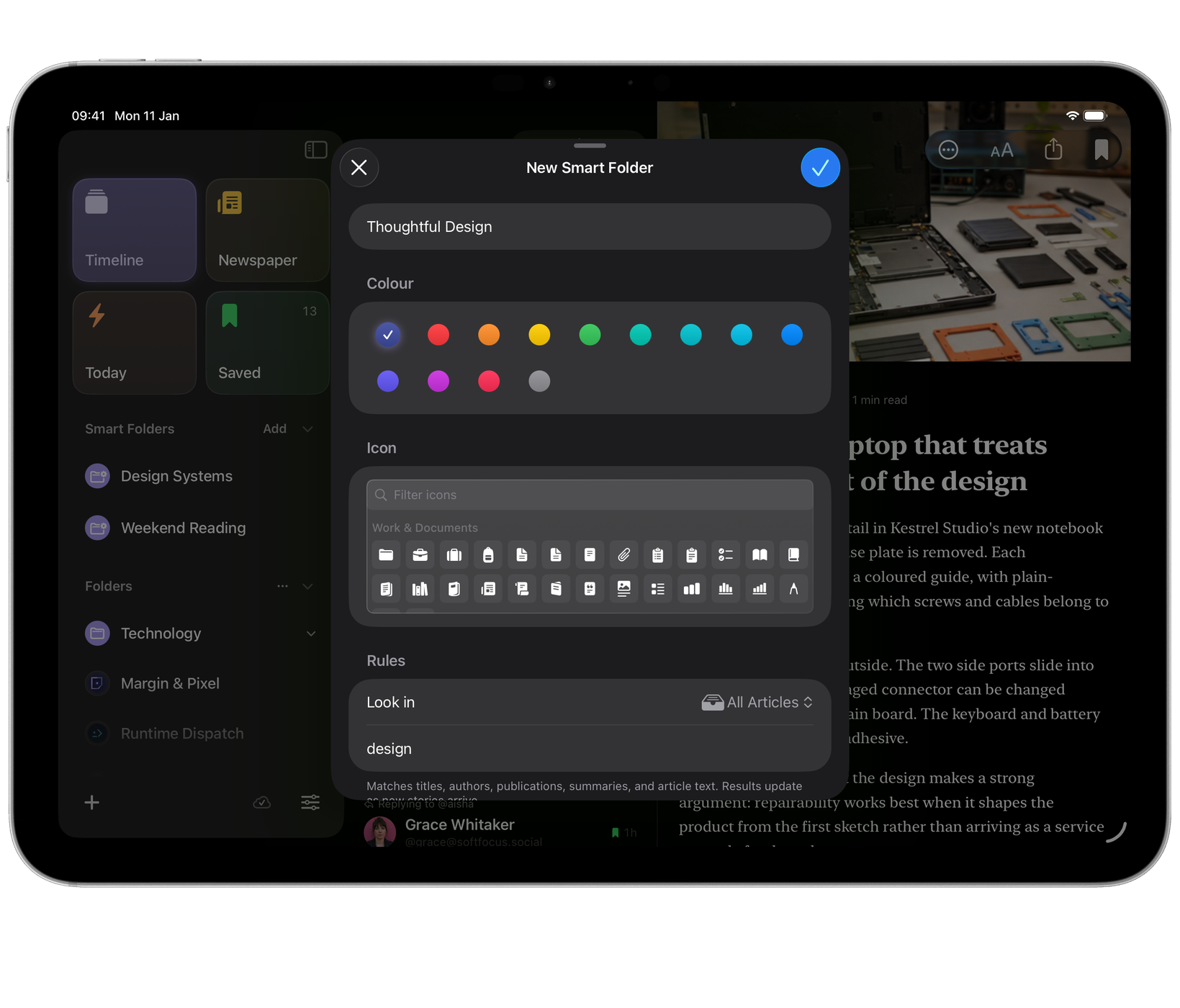 Beacon on iPad: making a Smart Folder from a search