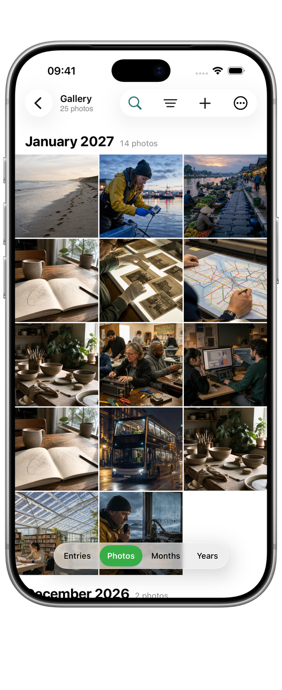 Echo on iPhone: Gallery, every photo you’ve kept, by month