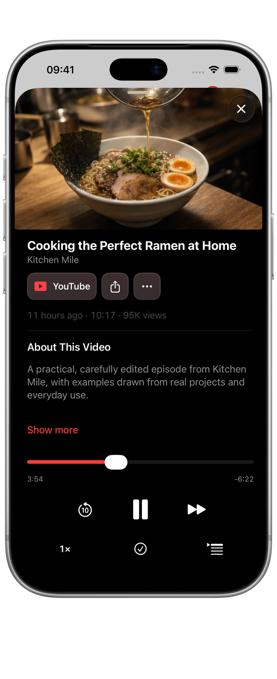 Watchlist on iPhone: the player, with what’s up next