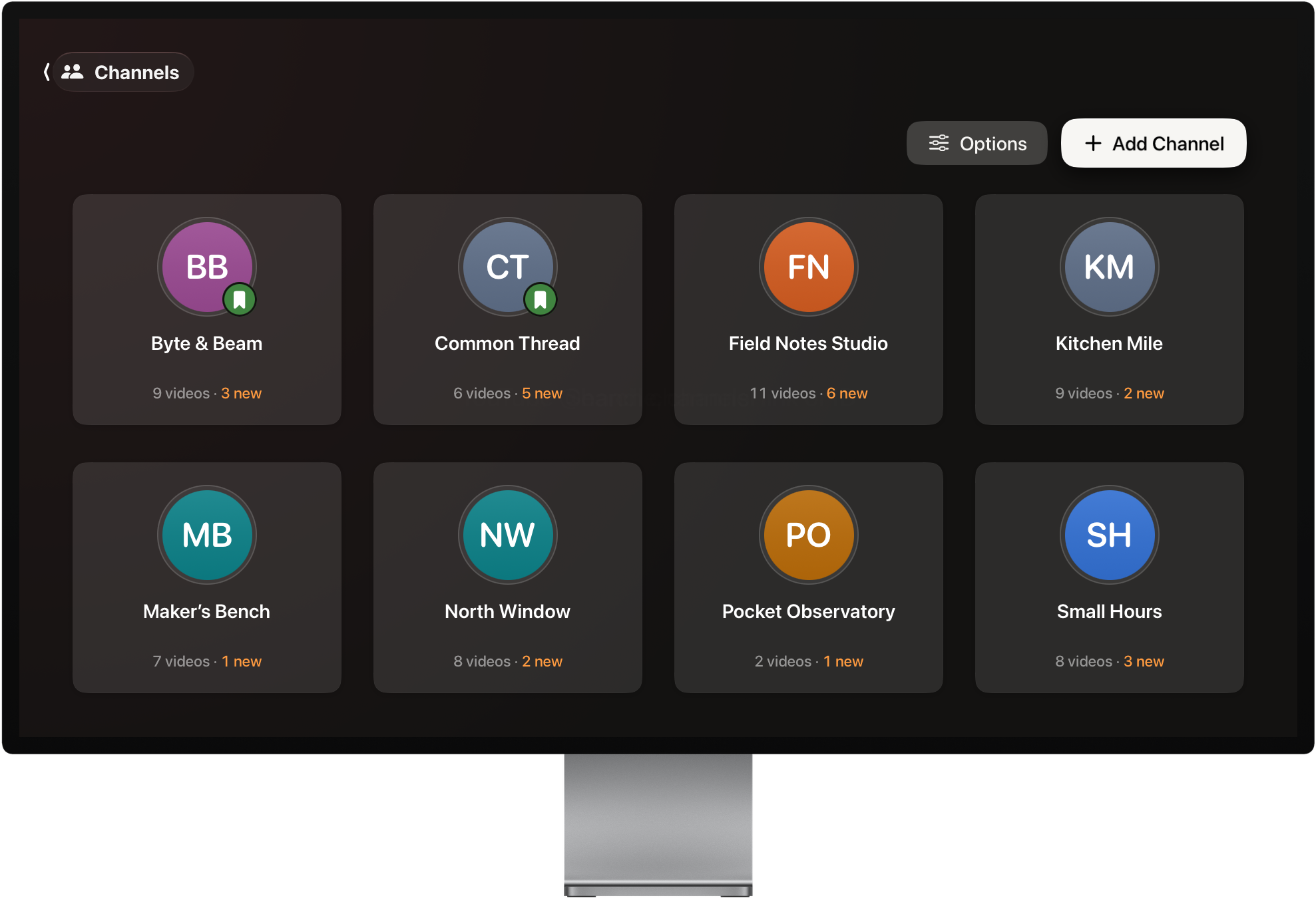 Watchlist on Apple TV: the followed channels library