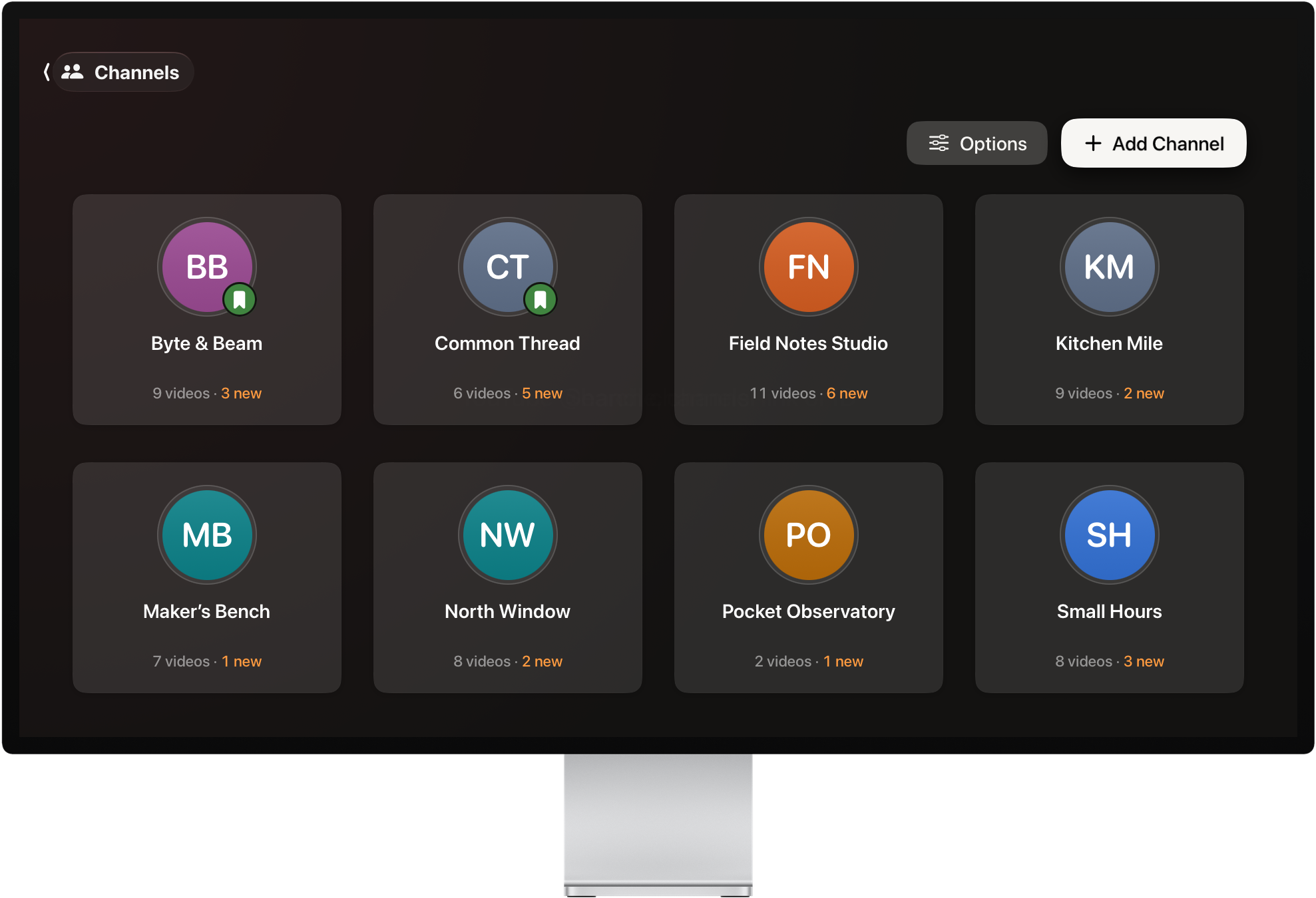 Watchlist on Apple TV: the followed channels library